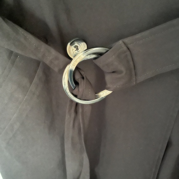 Marla Wynne Black Trench Coat Size L - Picture 4 of 8